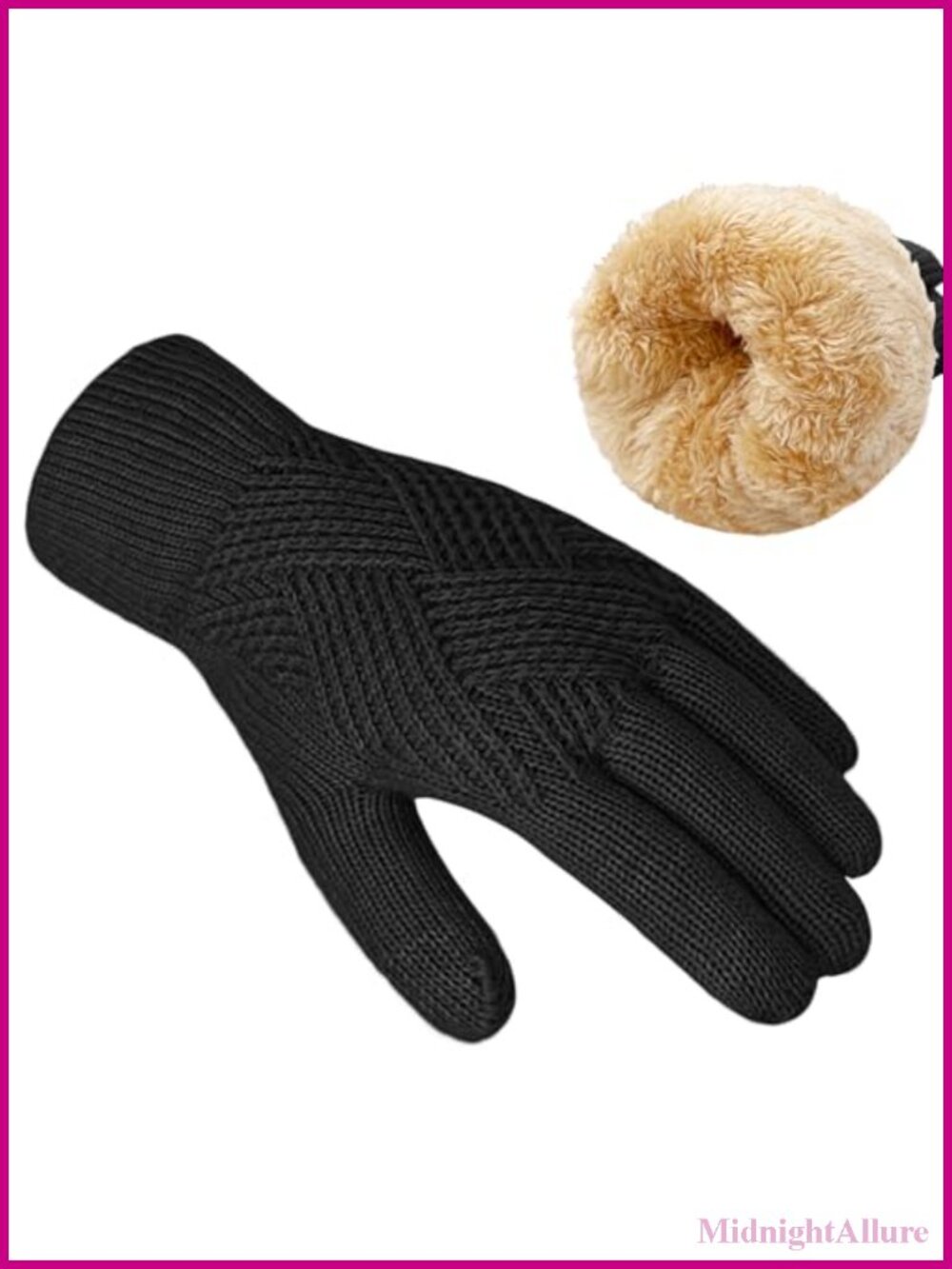Womens Touch Screen Winter Gloves Thermal Fleece Knit Wool Cold Weather